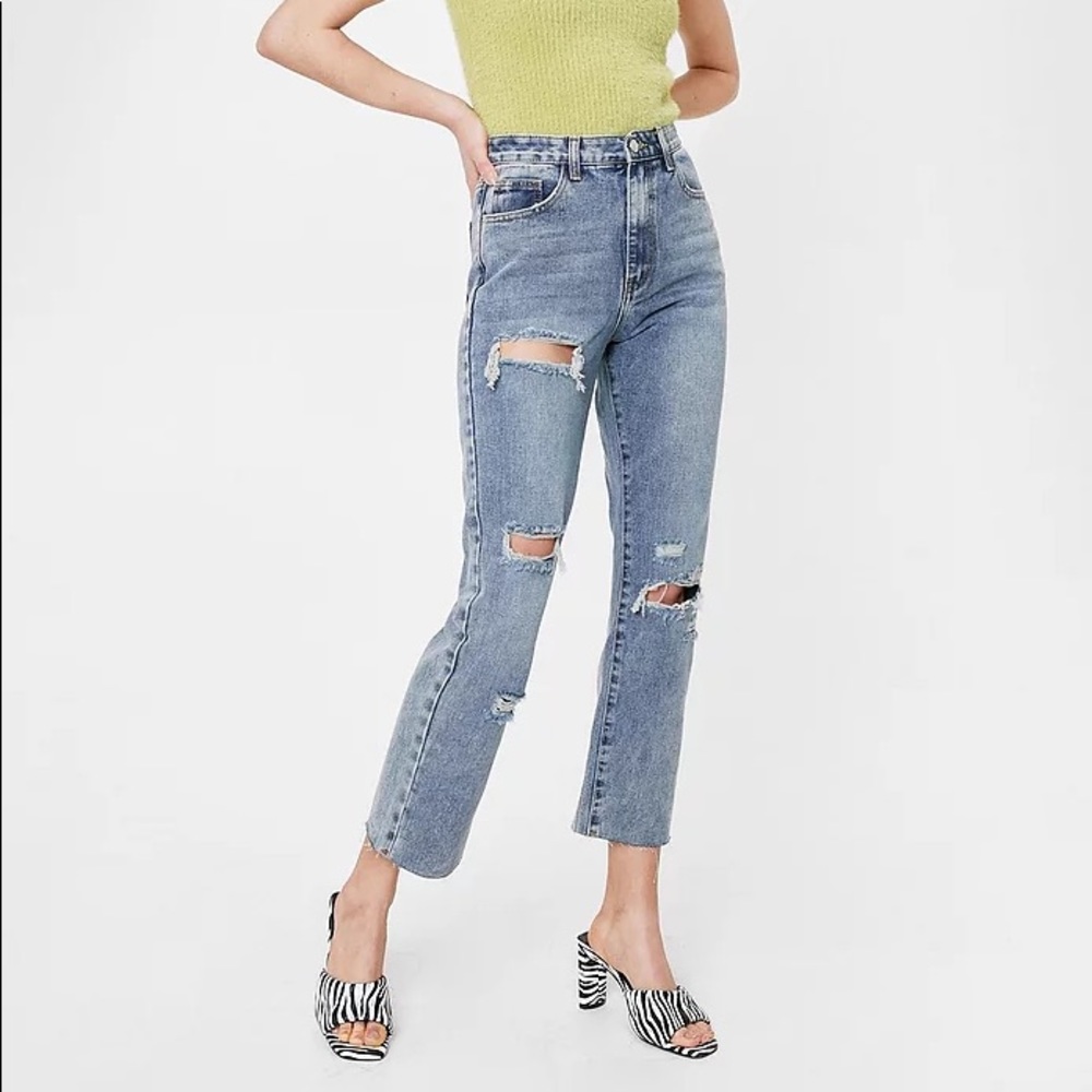 Nasty gal distressed straight leg jeans